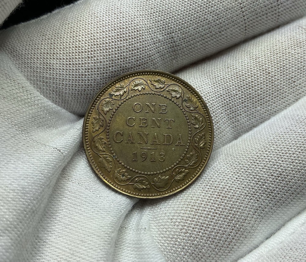 Canada 1913 large cent KM 21 AU J394