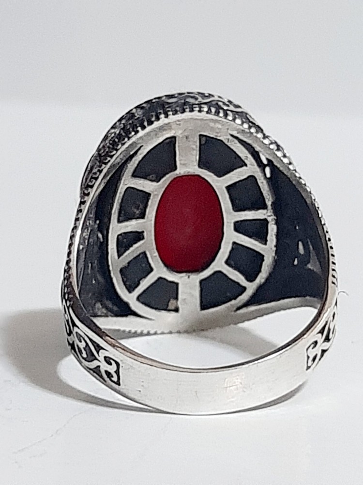 Men 925 Silver Ring Solitaire Ruby Spinel Ring Man Sterling $