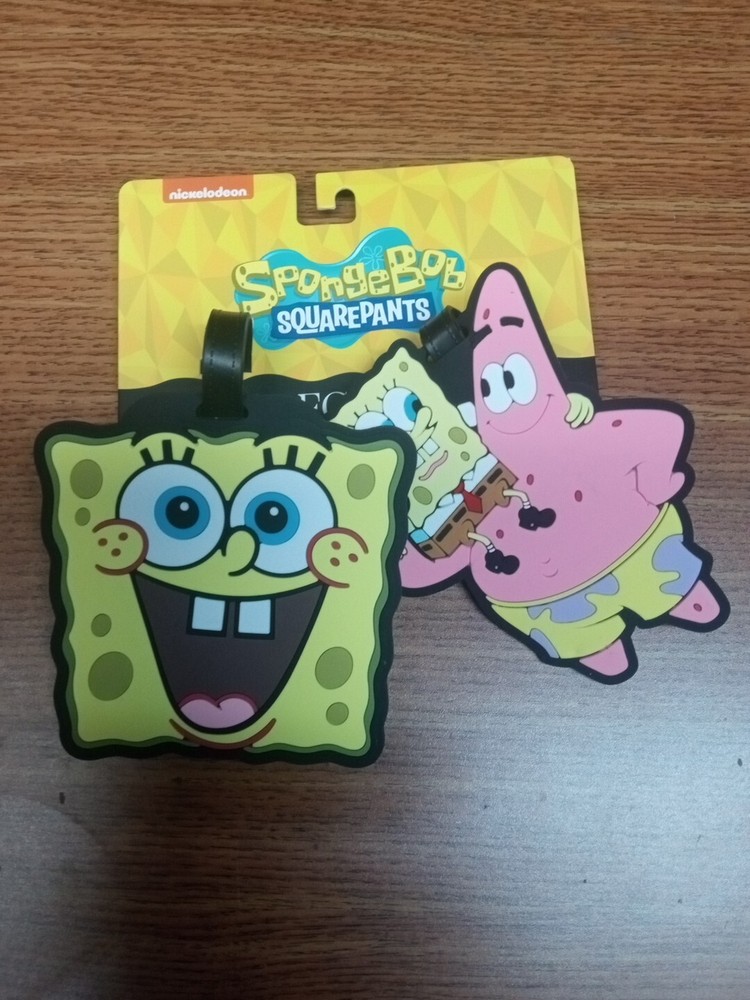 2 PCS SPONGEBOB & PATRICK LUGGAGE/BAG TAGS SET