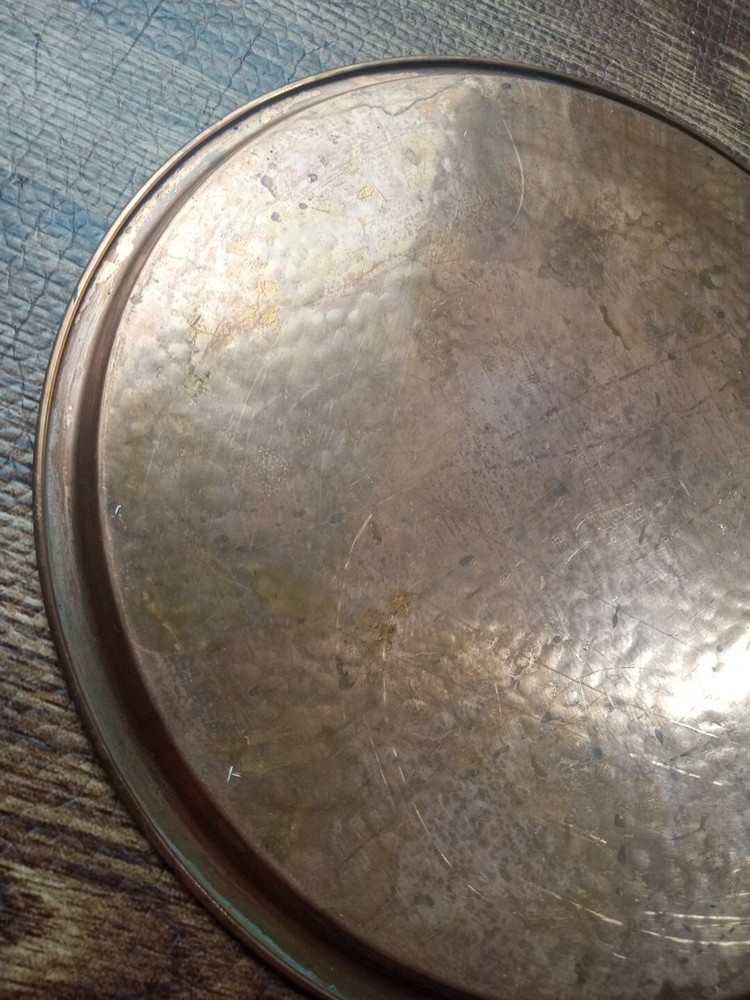 Copper Tray Circular Under Plate 11”