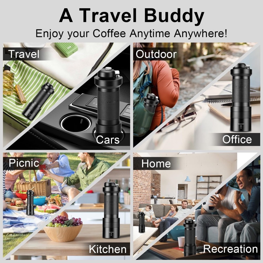 V4 Manual Coffee Grinder with Foldable Handle and External Adjustment, Espres...