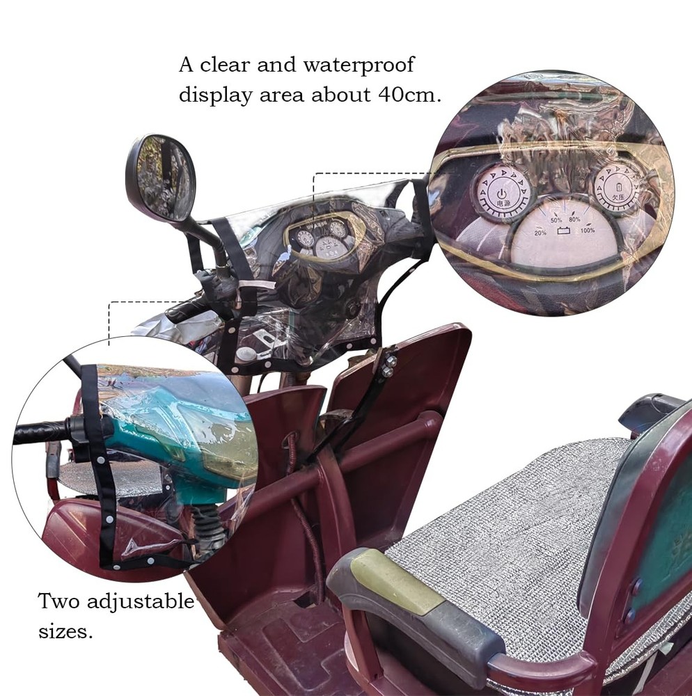 2PCS Waterproof Outdoor Mobility Scooter Control Panel Cover,Clear View, Prot...