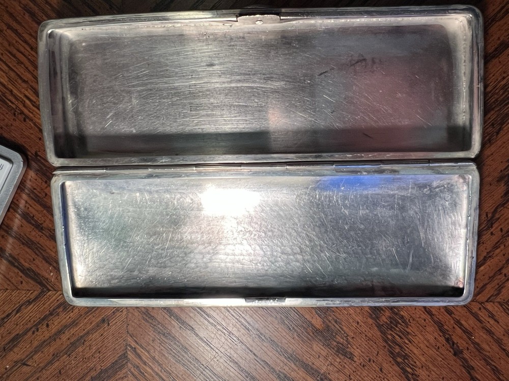 Ryrie Sterling Silver .925 Antique Rectangular Box Engraved Lion Crest 251g
