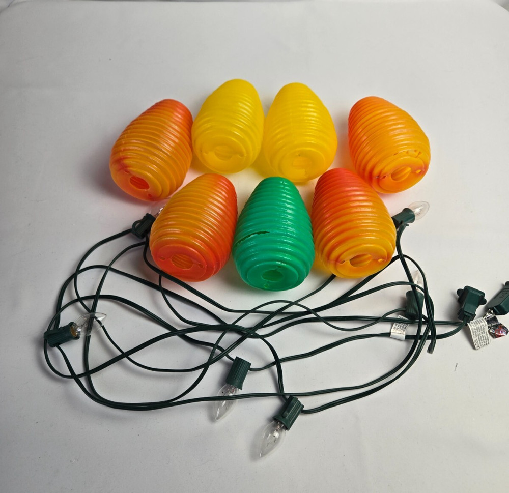 Vintage Beehive Shaped Blow Mold Patio String Light Set, 7 Light String