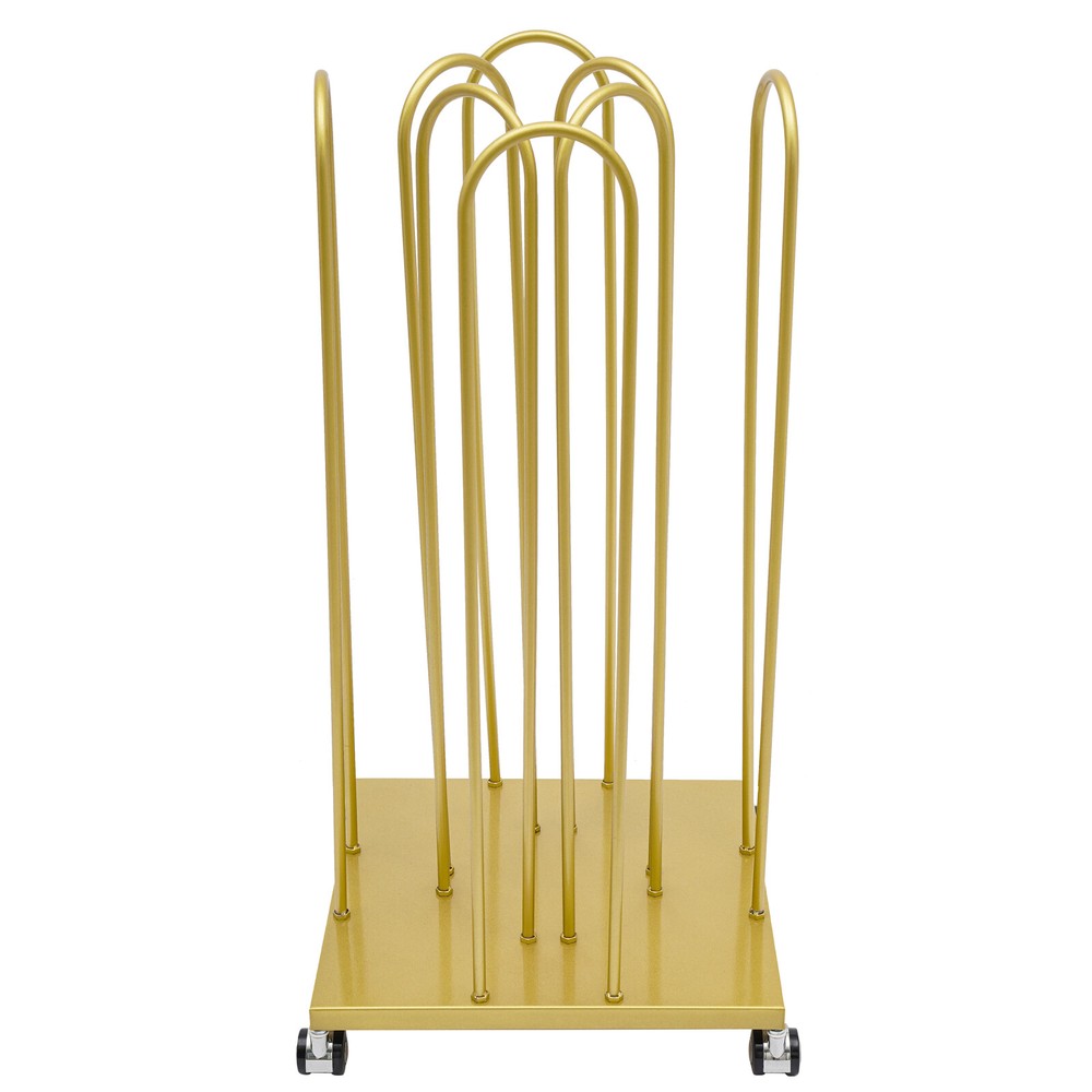 4-in-1 Gold Hanger Organizer Stacker with Wheels for Easy Storage