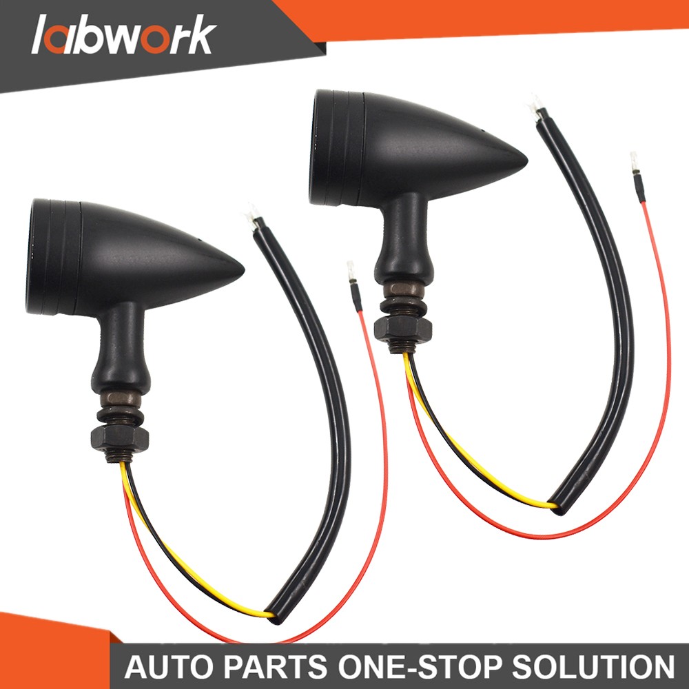 Labwork 2× LED Turn Signal Red Lights Indicator For Motorcycle Chopper