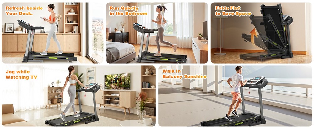 Foldable Under-Desk Treadmill For Home Use Remote-Controlled With LED Display