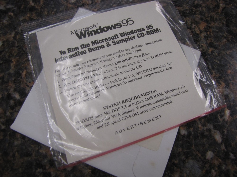 Mix Lot (4) Microsoft Windows Discs - 95 Interactive Demo & Samplers & Encarta