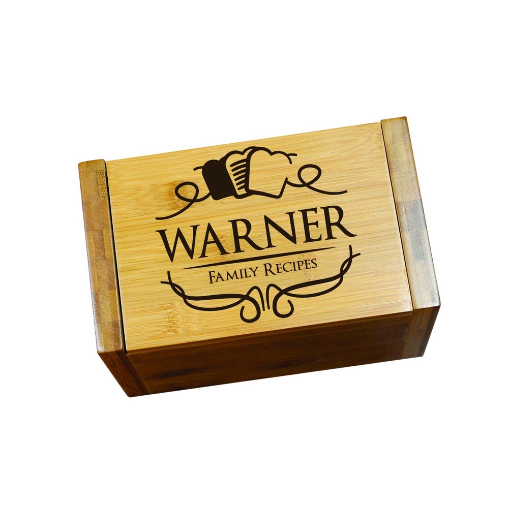 Engraved House Warming Gift - Custom Recipe Box Organizer for Kitchen