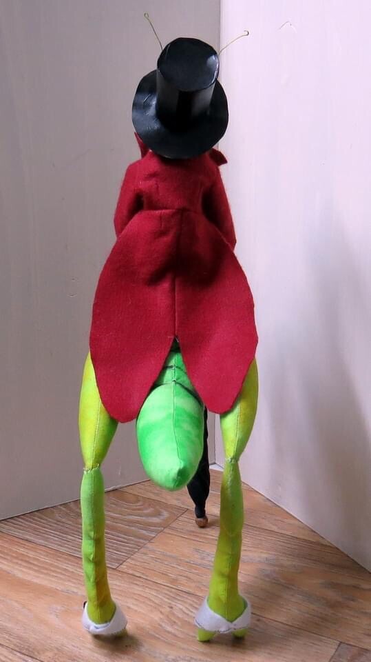 Cloth Art Doll Printed Pattern “Dapper Cricket” By Sharon Mitchell