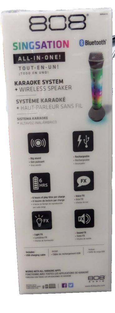 Singsation 808 -All-in-One Karaoke System-Bluetooth-Microphone Wireless Speaker