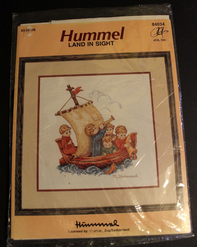 JCA Hummel Cross Stitch Land In Sight #84034 Pattern, Cloth , Thread, Needle