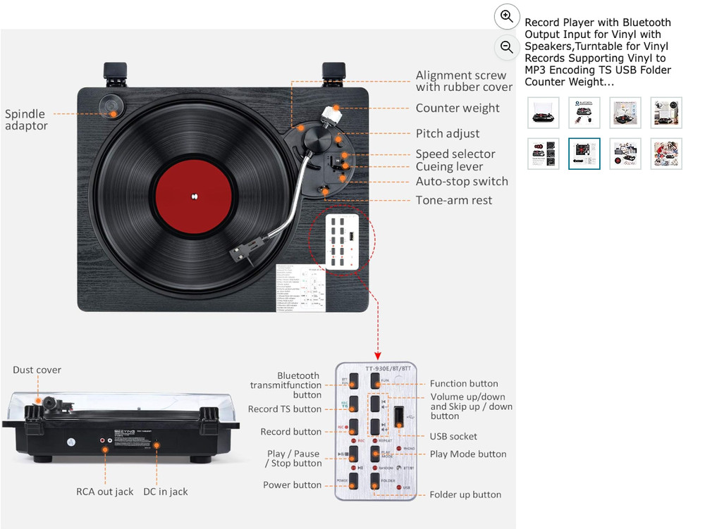 Seeying turntable System TT-930E-BT-BTT