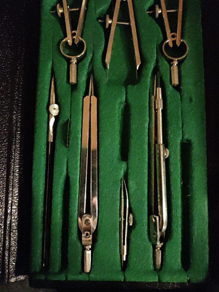 🔥K & E 6.5" Arrow Ringhead Bow Pencil No. N1069A & German 601 Drafting Tool Set