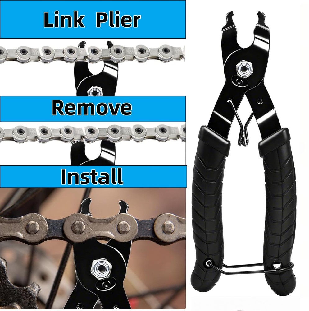 Bicycle Chain Repair Tool Kit With Breaker Multi Function Maintenance Black