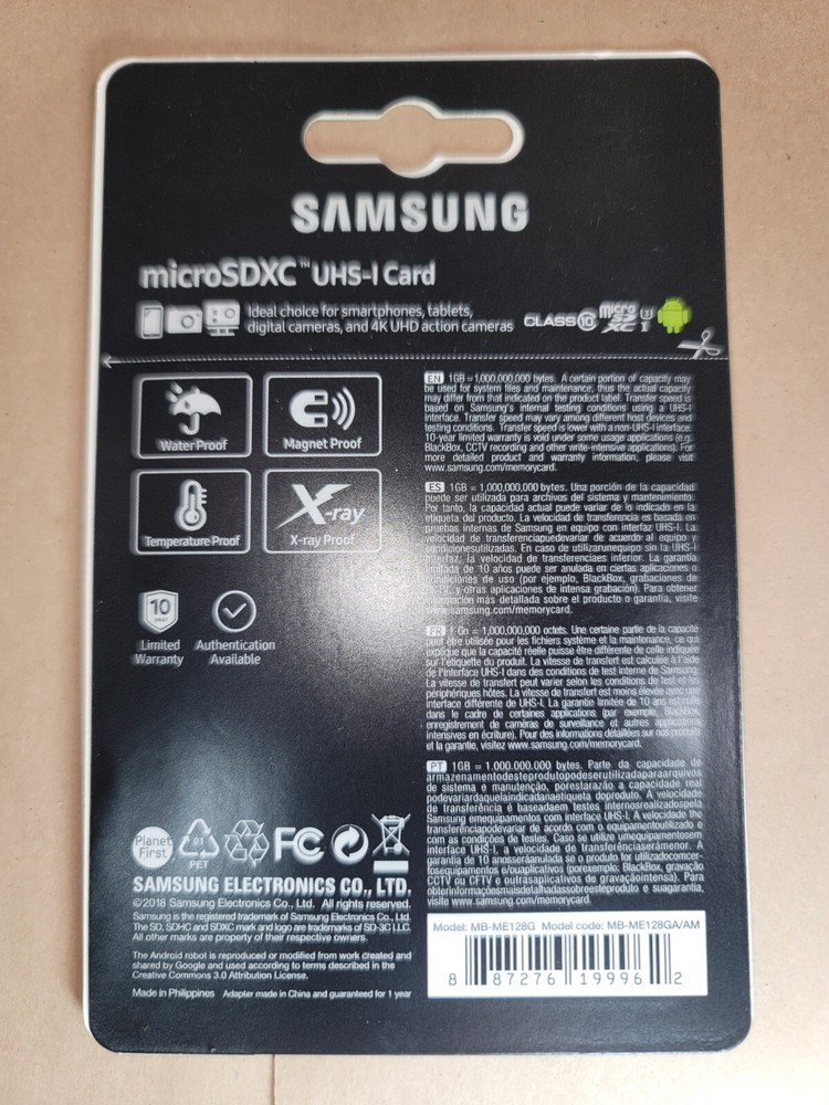 SAMSUNG MicroSDXC EVO 128gb select Memory Card