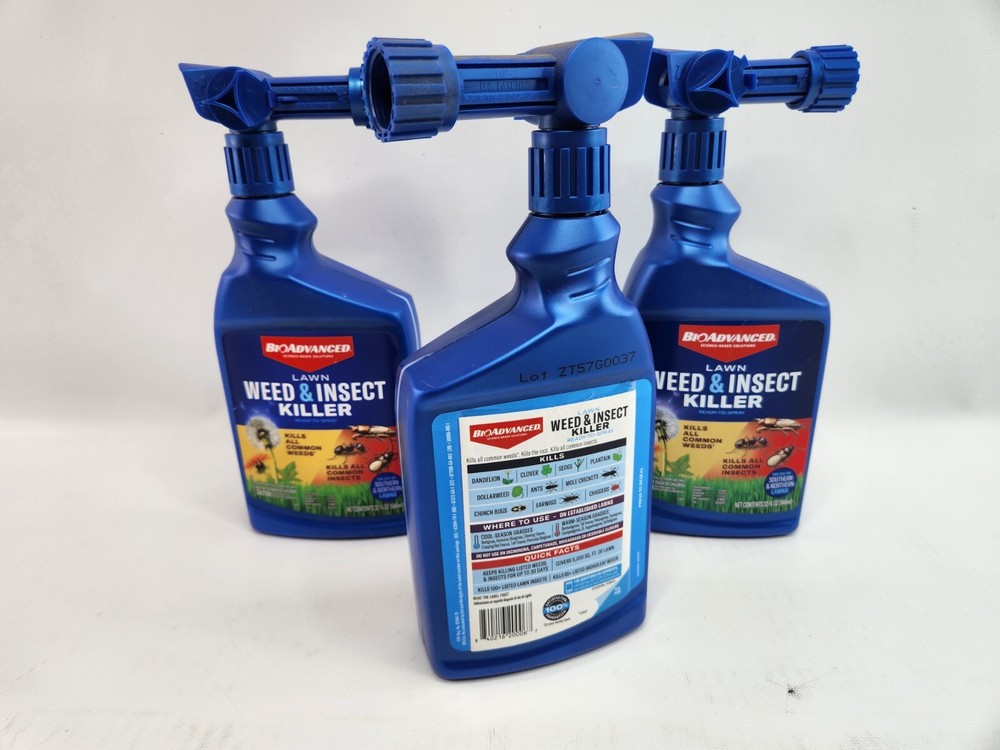 3 Pack BioAdvanced Lawn Weed & Insect Killer Ready To Spray 32oz each