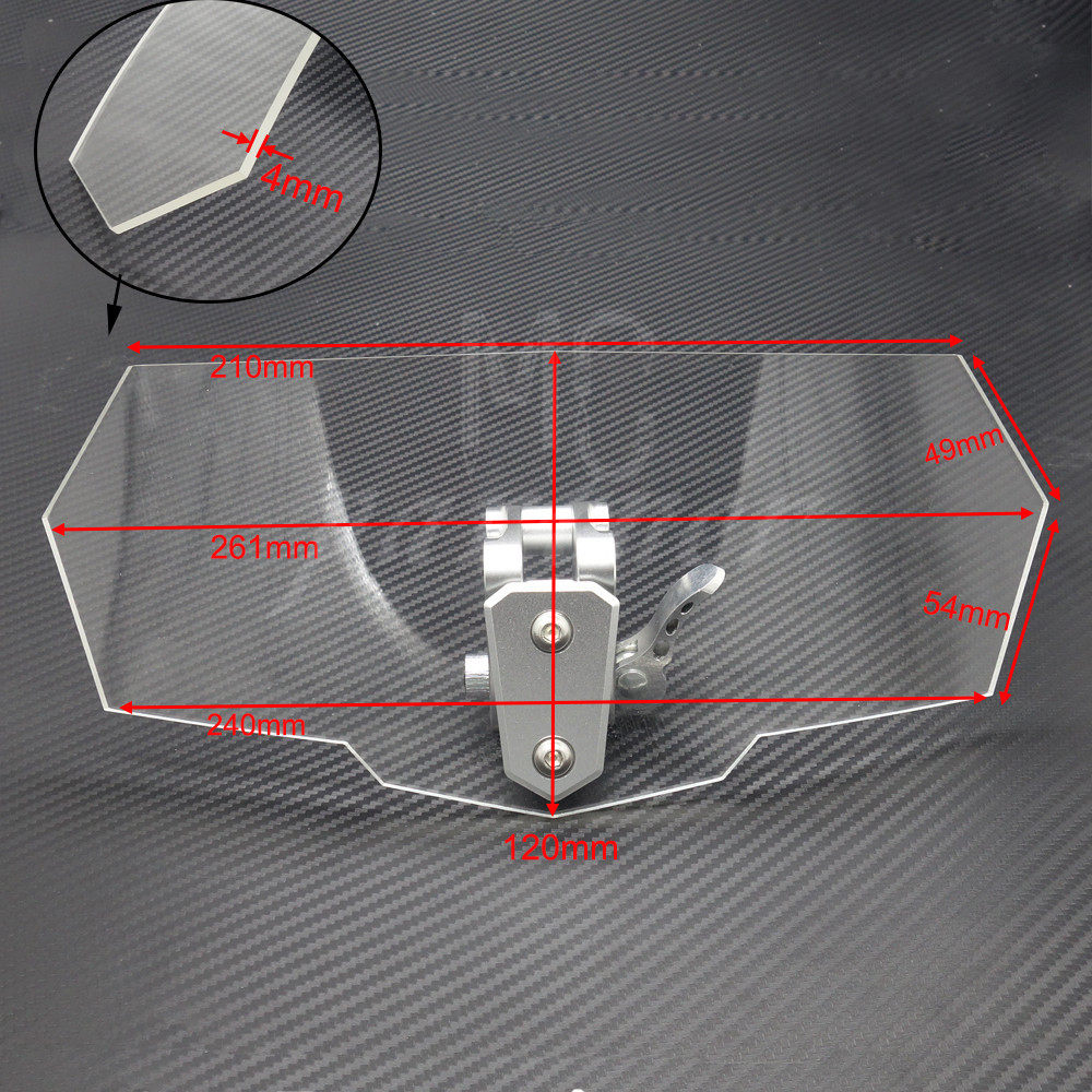 Adjustable Clip On Windshield Extension Spoiler Wind Deflector For Motorcycle