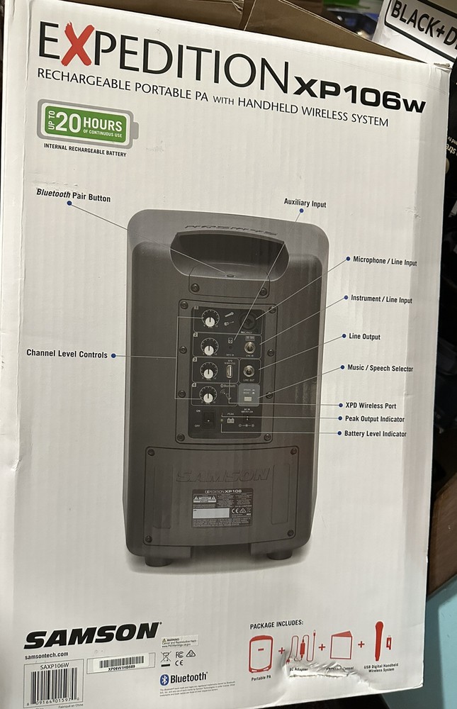 Samson Expedition XP106w Rechargeable Portable PA with Handheld Wireless System