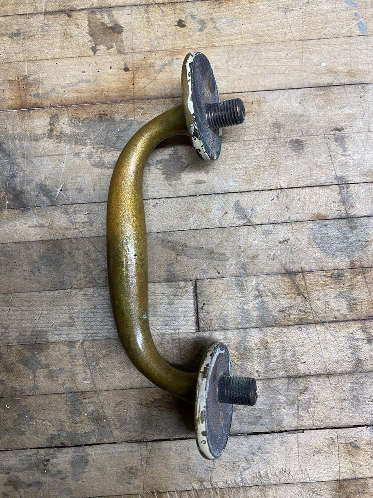 Antique Large Solid Brass Industrial Door Pull Handle 7-1/2” 1lb 4oz