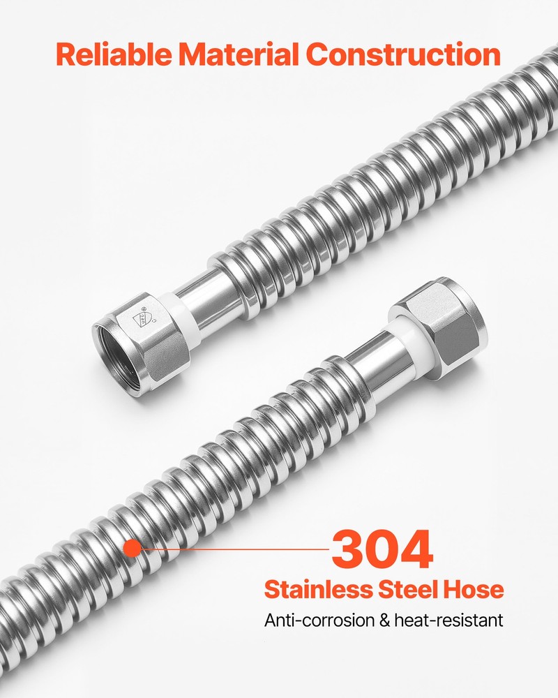 VEVOR Water Heater Kit 18 Inch Length Water Heater Flex Connector for Kitchen