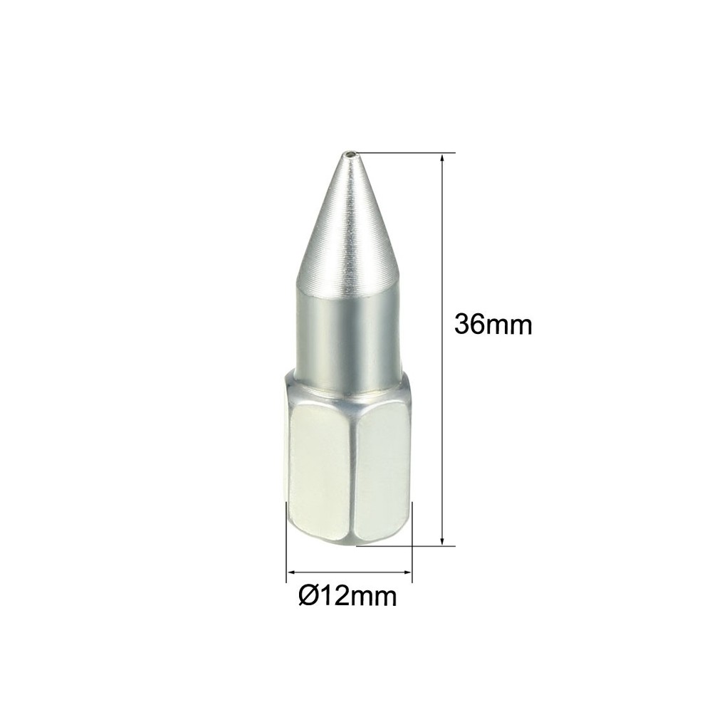 2pack 1/8" NPT Grease Fitting Standard Grease Sharp Type Nozzle Silver