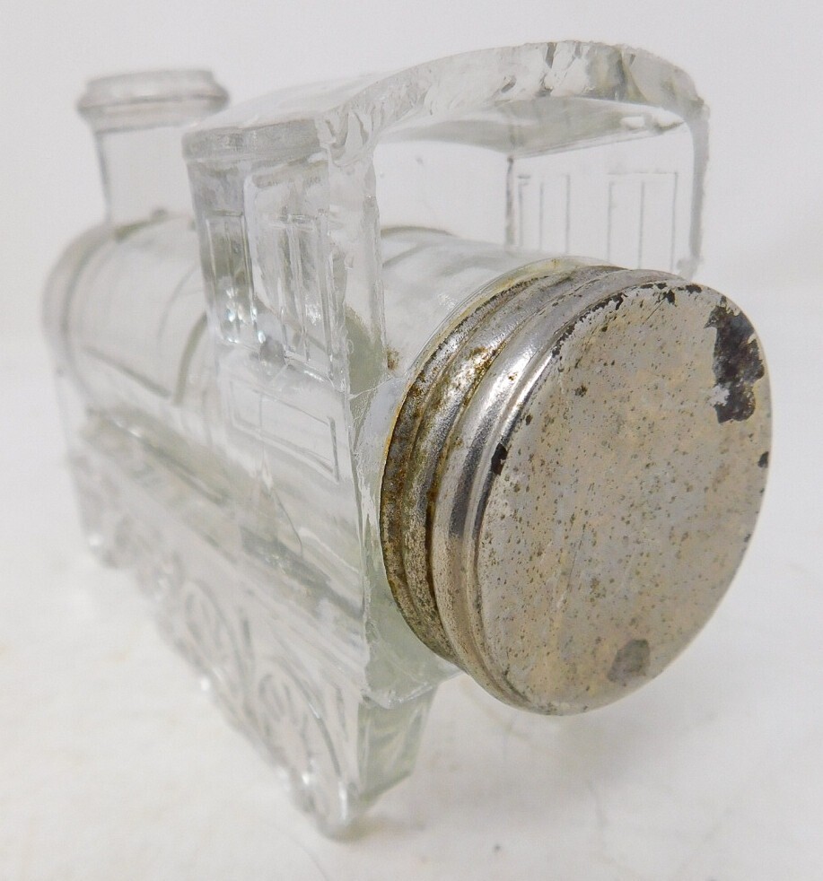 Mapothers 1892 Locomotive Candy Container E&A 494 Original Closure Glass