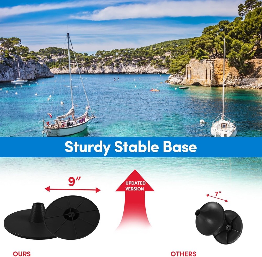 Boat Cover Support Poles 2 Pack,Height Adjustable Black-A base-2 pack