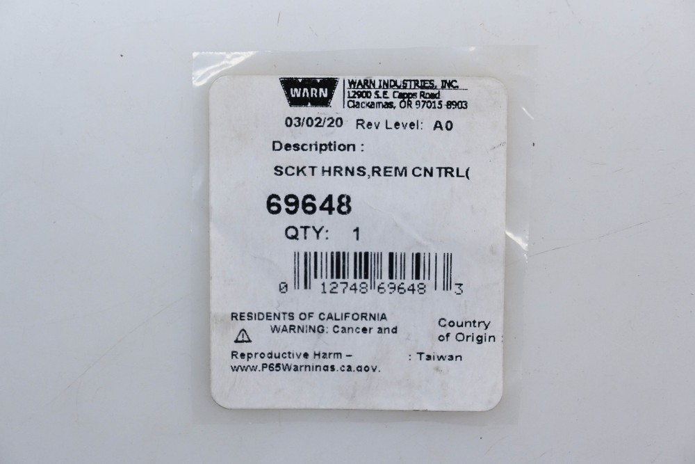 Warn 69648, 61-69648 Replacement Remote Control Socket NOS