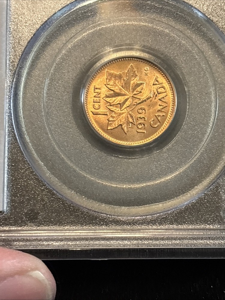 1939 Canada Penny Uncirculated Pcgs Ms64 Red Small Cent