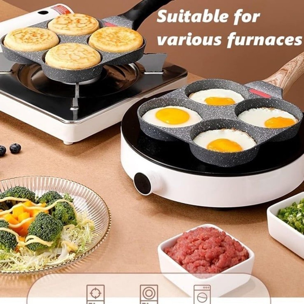 4-Cup Egg Pan Nonstick & Healthy Granite Egg Frying Pan, Versatile Breakfast NWT