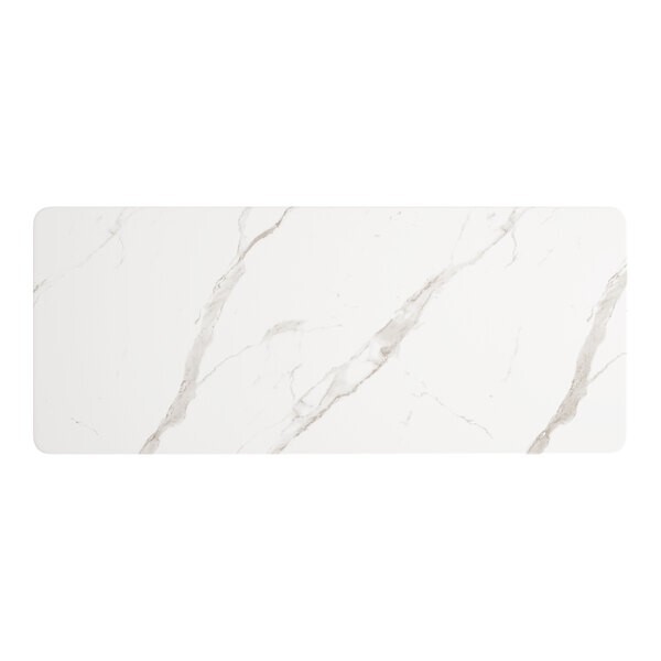 30" x 72" Rectangular Restaurant Table Top with White Marble Laminate Top Finish