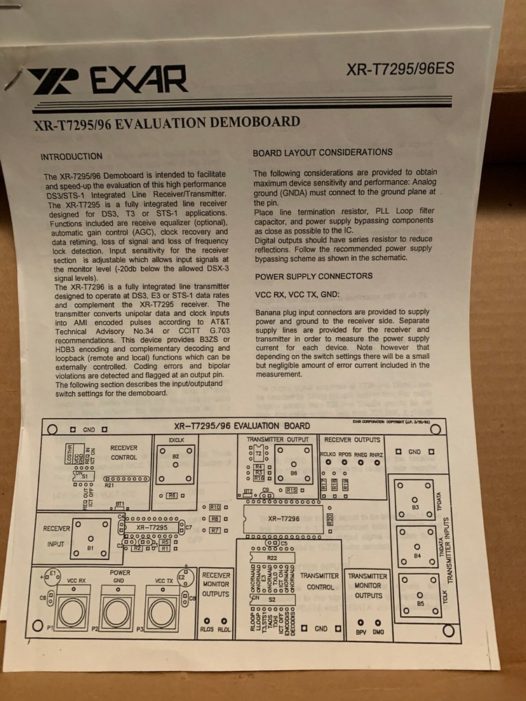 XR-T7295/96 Evaluation Board