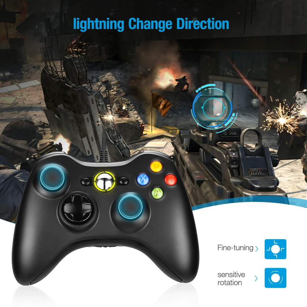 XBOX 360 Wired USB Game Controller Gamepad for Microsoft XBOX 360&PC WIN 7 8 10