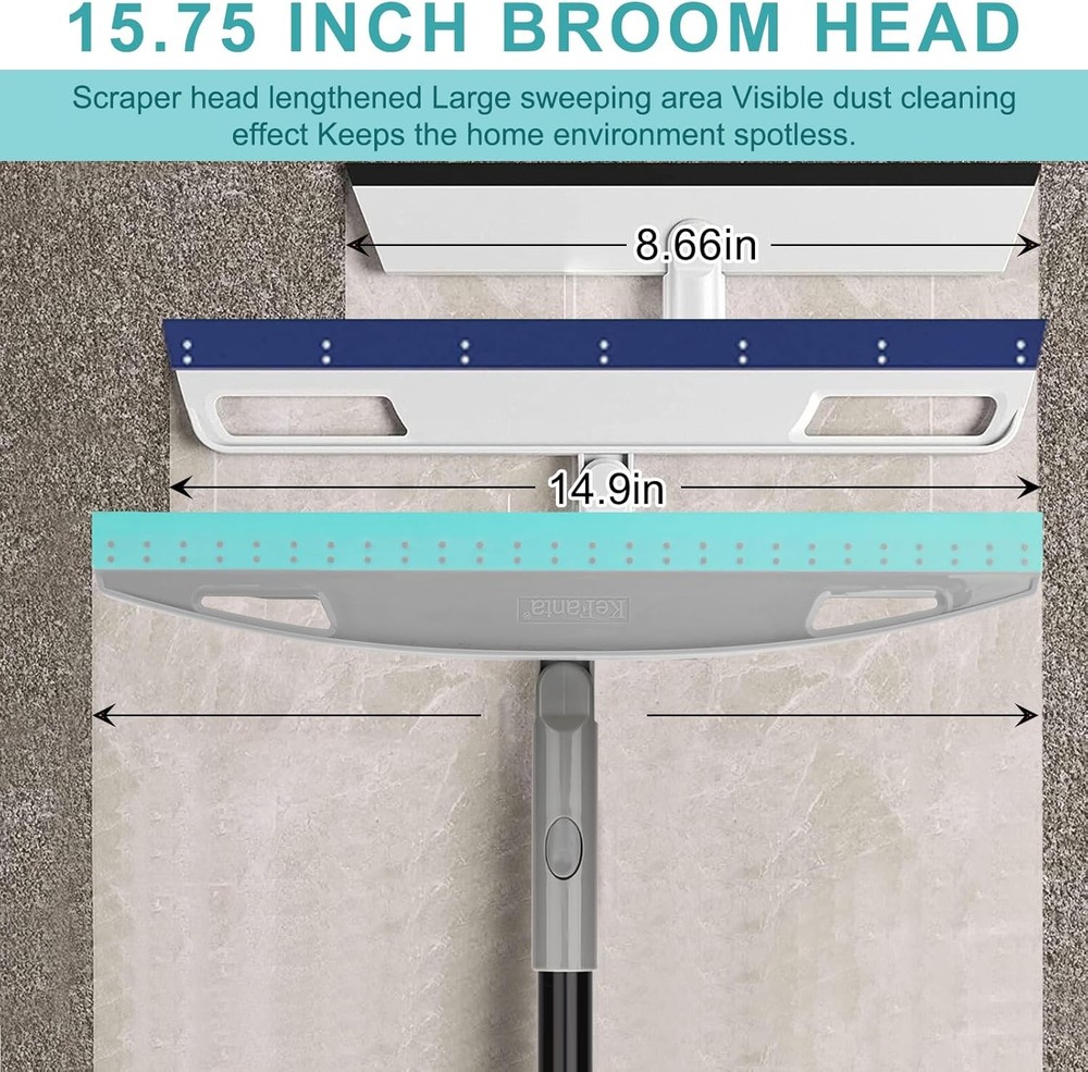 Multifunction Magic Broom, Silicone Floor Squeegee Broom Blue