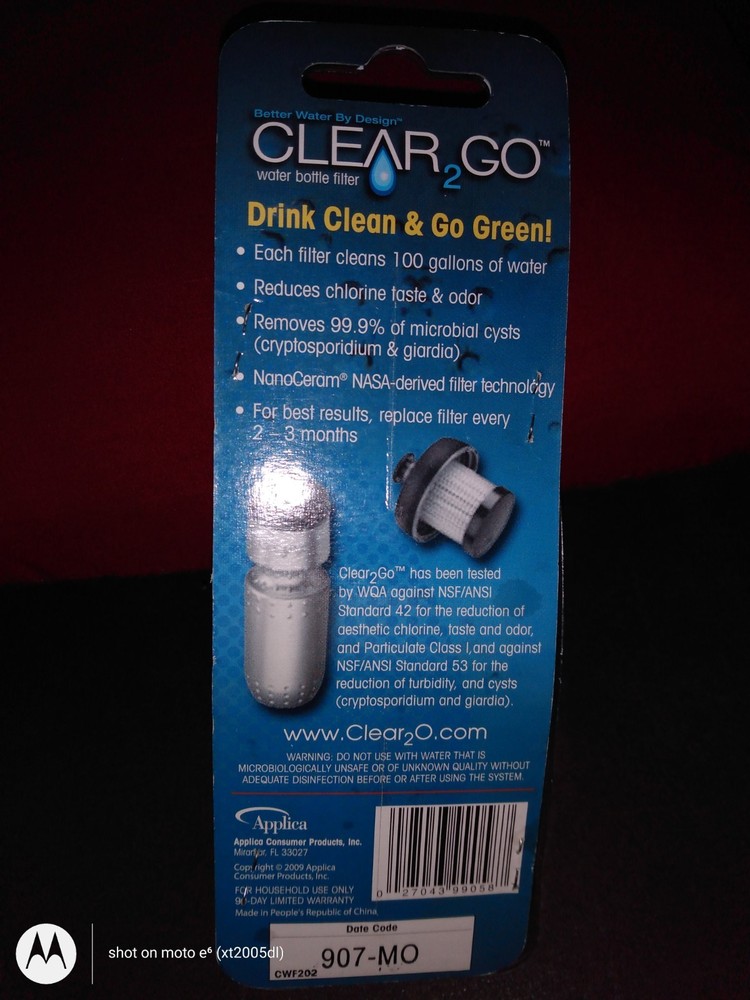 Clear2Go Water Bottle 2 Filters