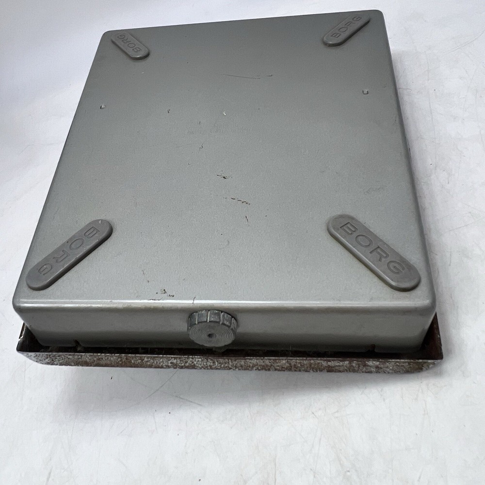 Vintage BORG Bathroom Scale MCM Black Metal Rusty Classic Silver Handle Accurate