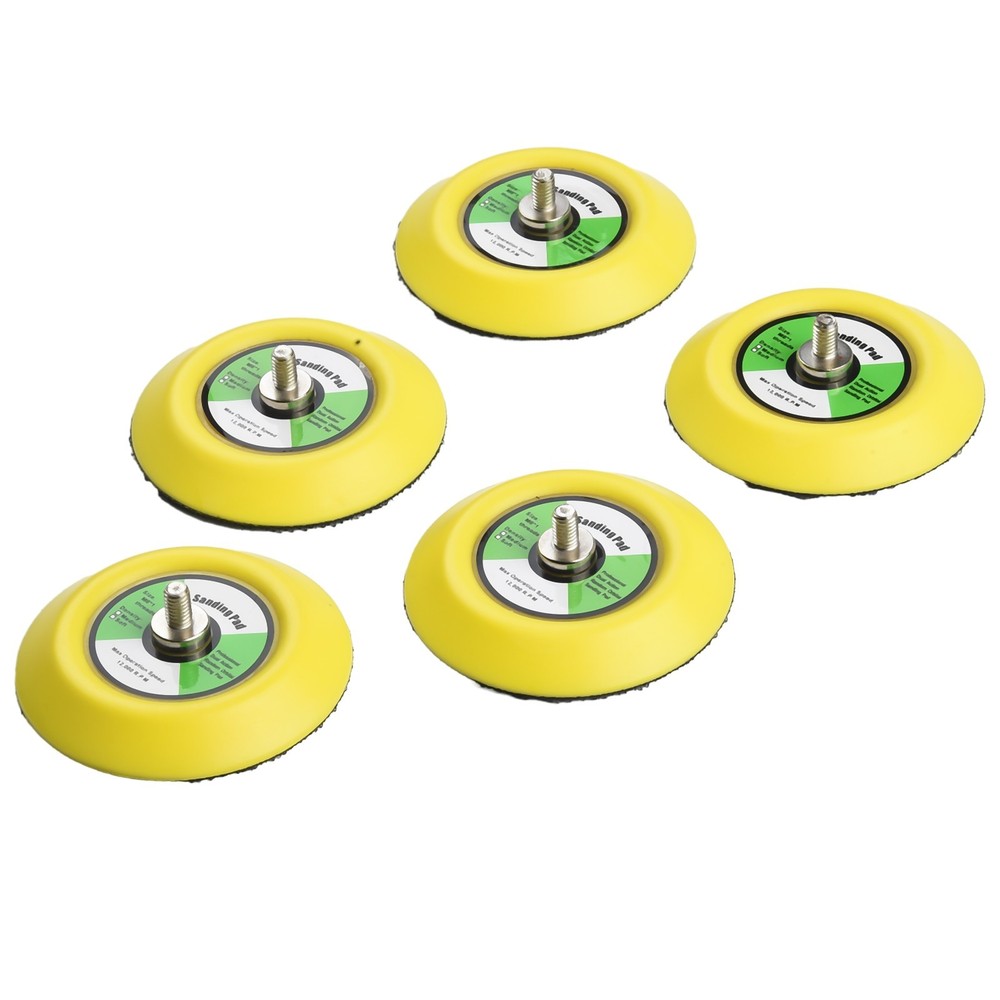 Sanding`Polishing Backing Pad`5pcs 3\ 75mm`Hook Loop M6 Thread For`Air Sander