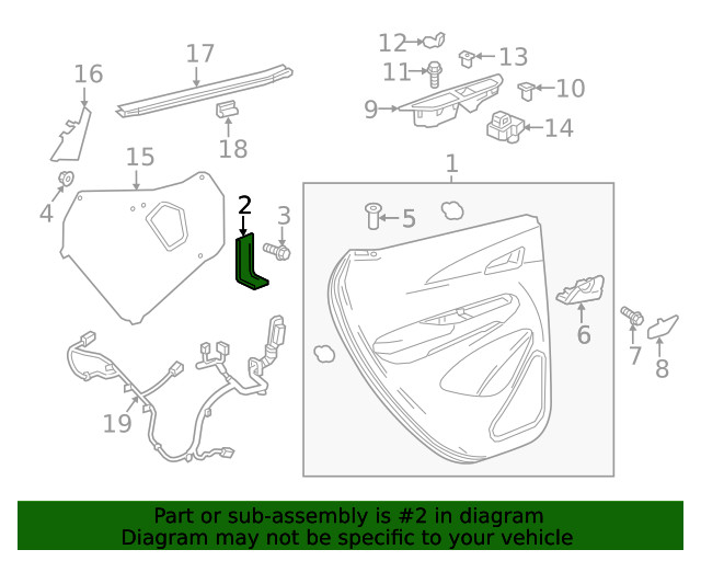 Genuine GM Door Trim Panel Support Bracket 42562998