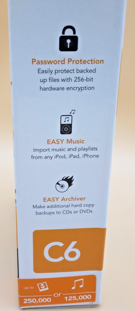 Clickfree C6 Automatic Backup Portable USB Hard Drive 500GB For PC Computer