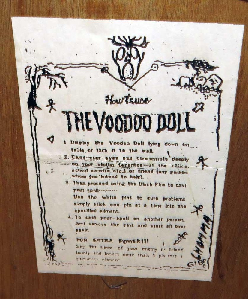 UNIQUE HANDMADE VOODOO DOLL IN FRAMED SHADOW BOX