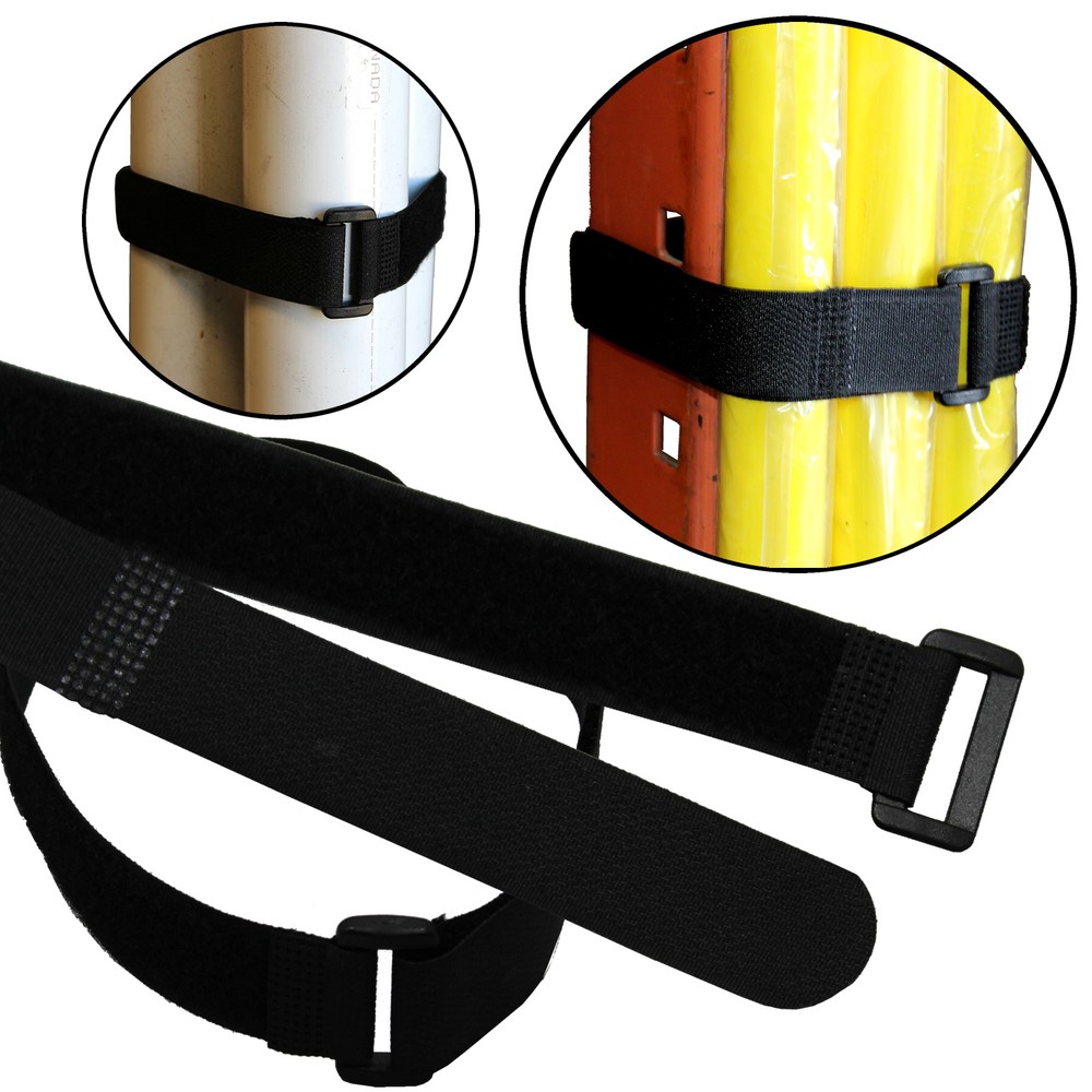 30 Quantity Durable Hook and & Loop Reusable Cable Tie Down Straps Kit 20" by 1"