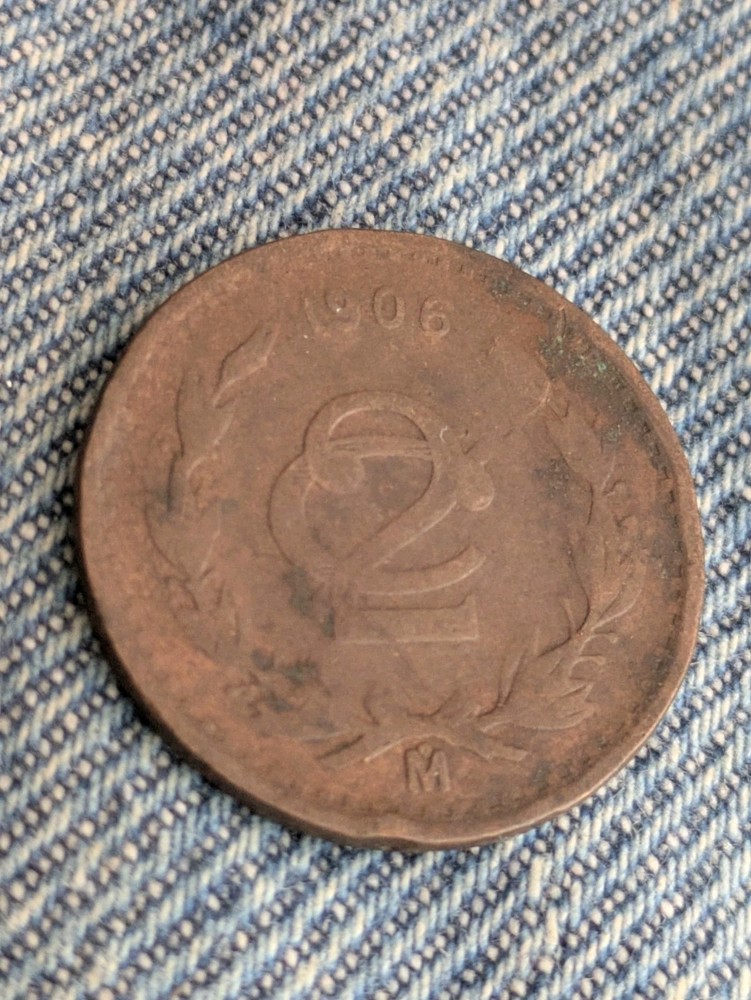1906 MEXICO 2 CENTAVOS Rim Ding