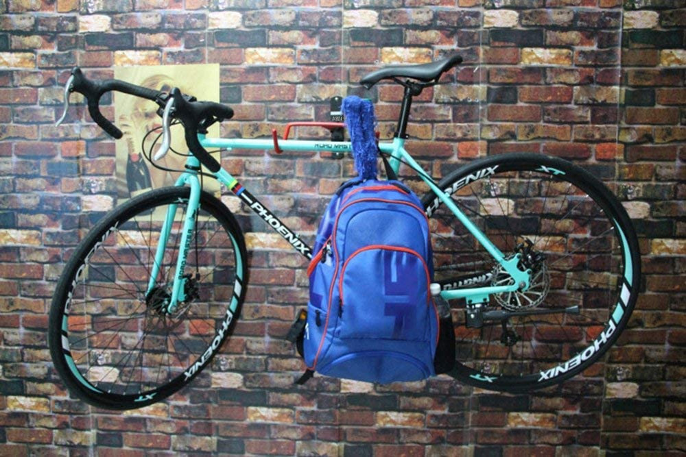 Bike Wall Mount Hanger 2 Pack Foldable Bicycle Storage Horizontal Rack Hook