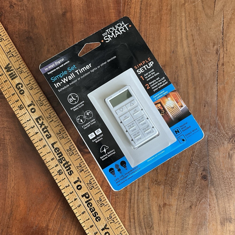 *BRAND NEW* - MyTouchSmart 24-Hour in-Wall Digital Timer, 4 Programmable On/Off