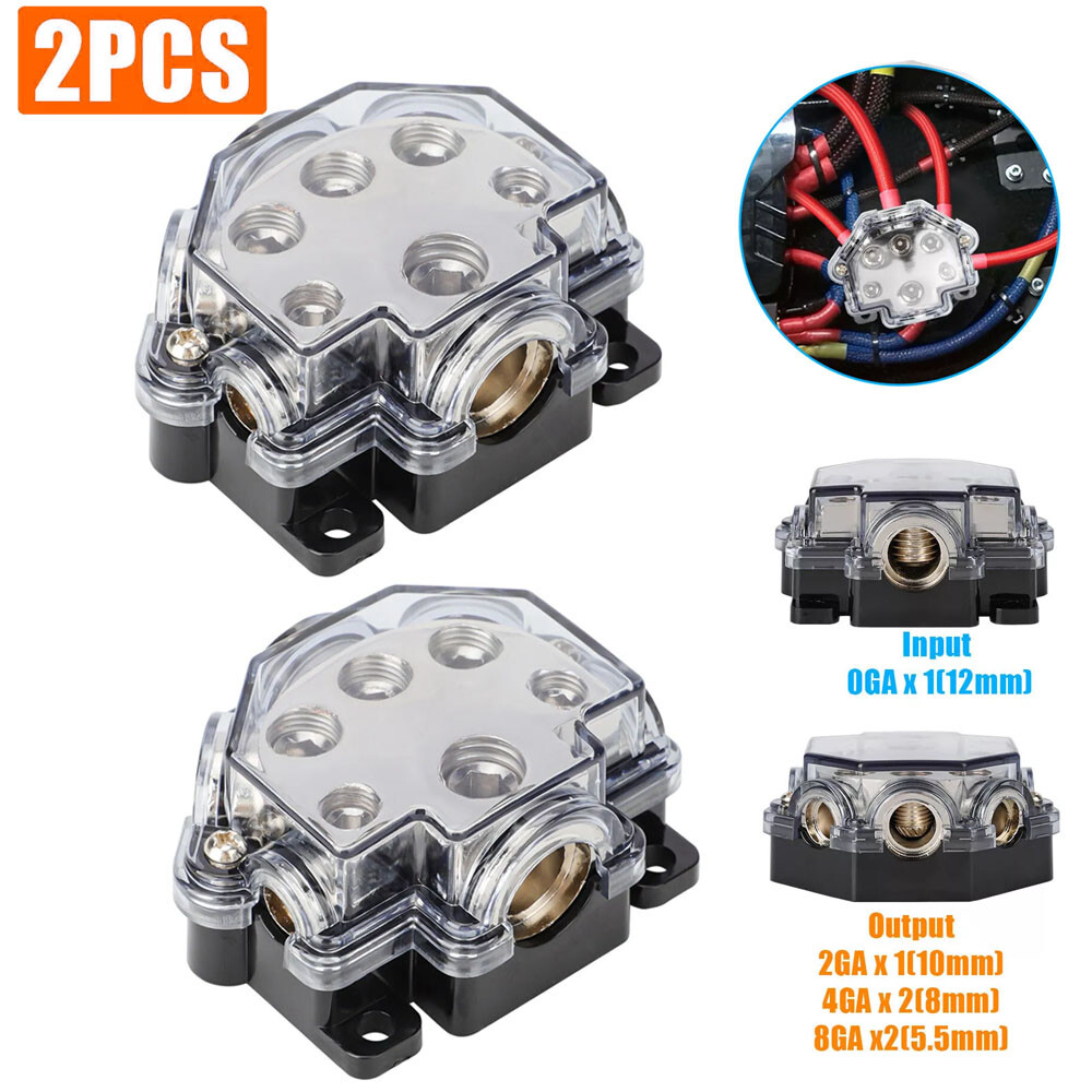 2pcs Efficient Power Distribution Block 1 In 5 Out for Amplifiers Equipment