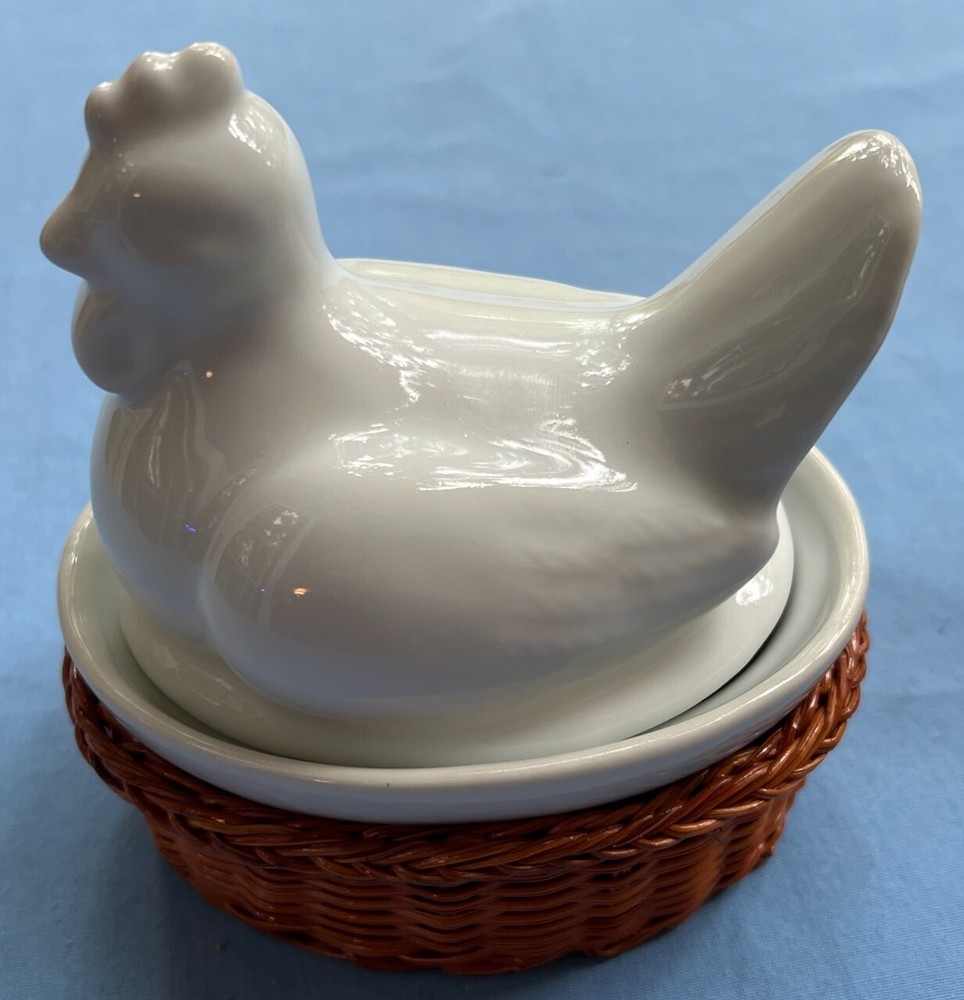Individual Ceramic Chicken Covered Casserole Baking Dish