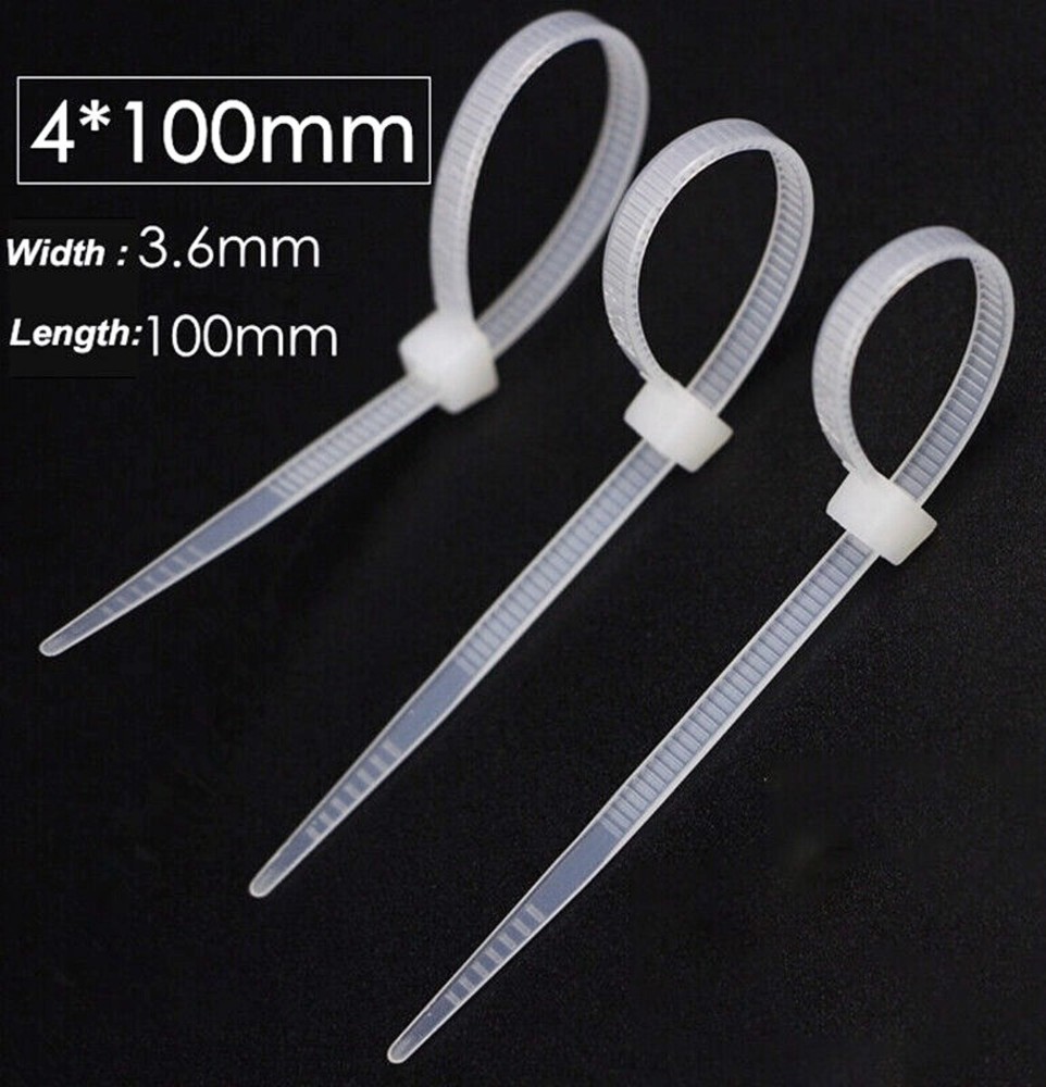 Cable Ties Nylon Zip Tie Self - Locking 4mm length 100-300 Black / White
