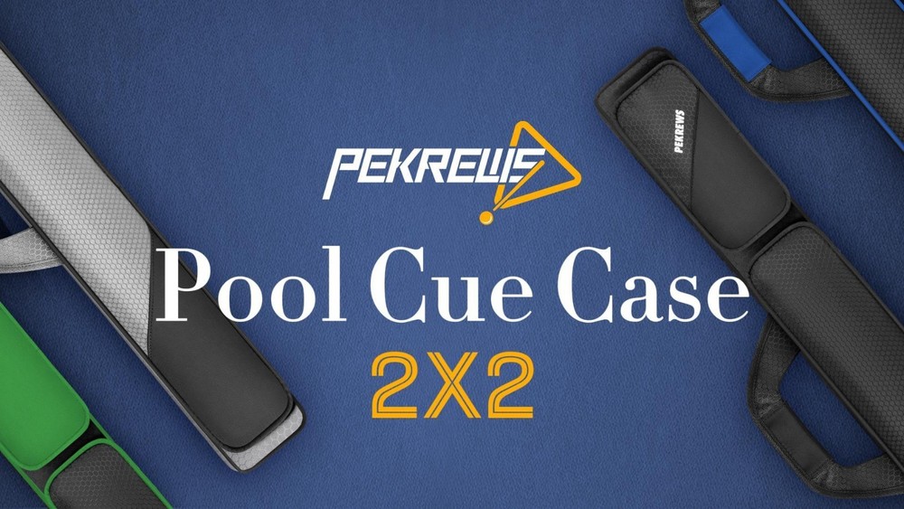 Durable Pool Cue Case 2x2 - Holds 2 Sticks, Accessory Pockets, Shoulder Strap