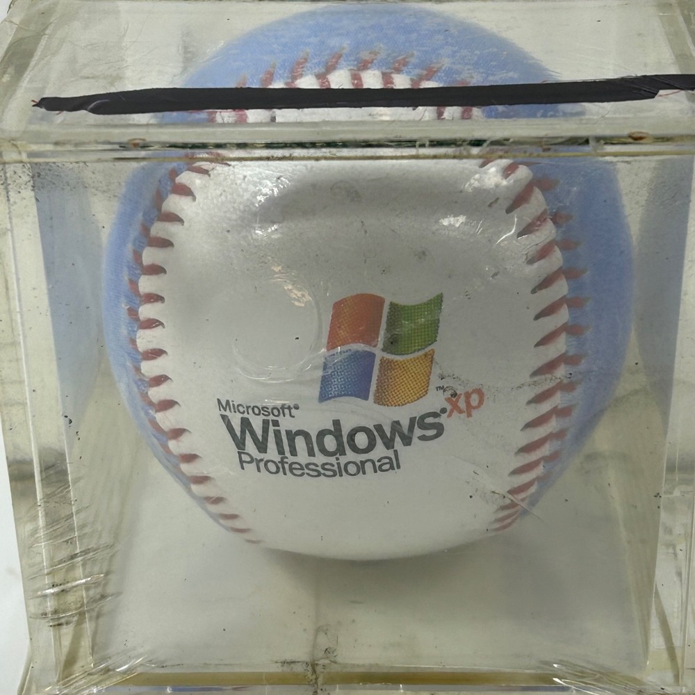 Microsoft Windows XP Professional Baseball SEALED baseball, in Display Case